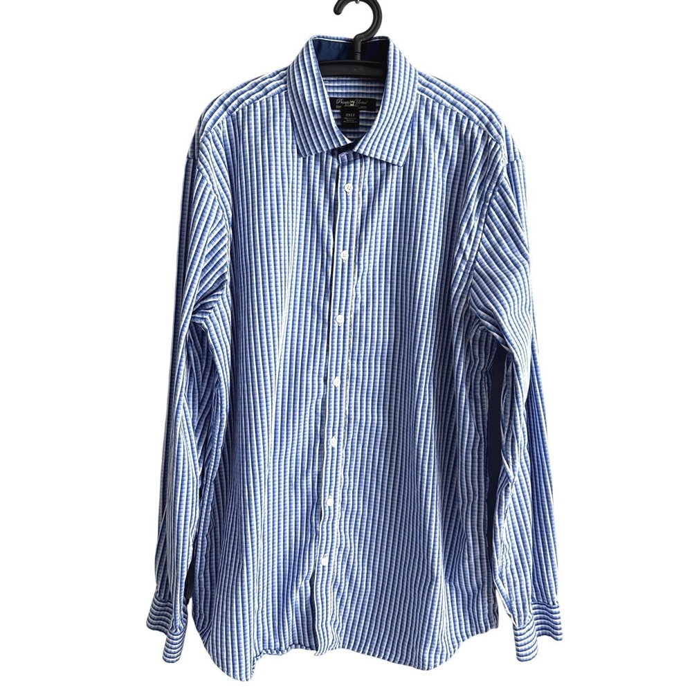 Pronto Uomo Mens Blue Button Dress‎ Shirt Size 2XLT Office Career Timeless